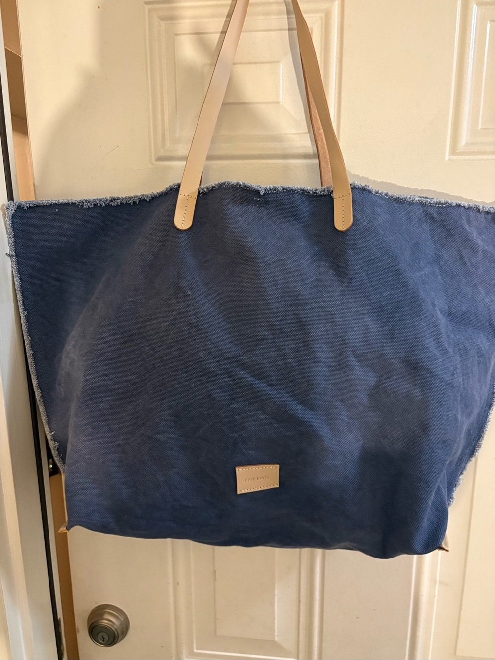 NWOT Graf Lantz Hand Canvas Boat Bag Horizon Blue Tote